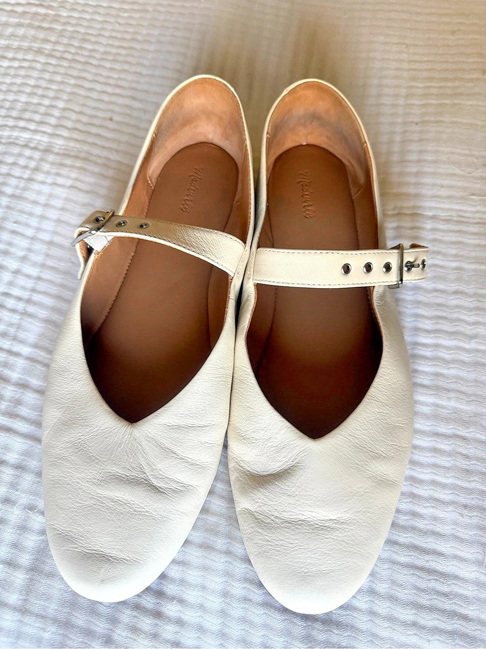 Madewell Beverley Mary Jane Flats White US 12